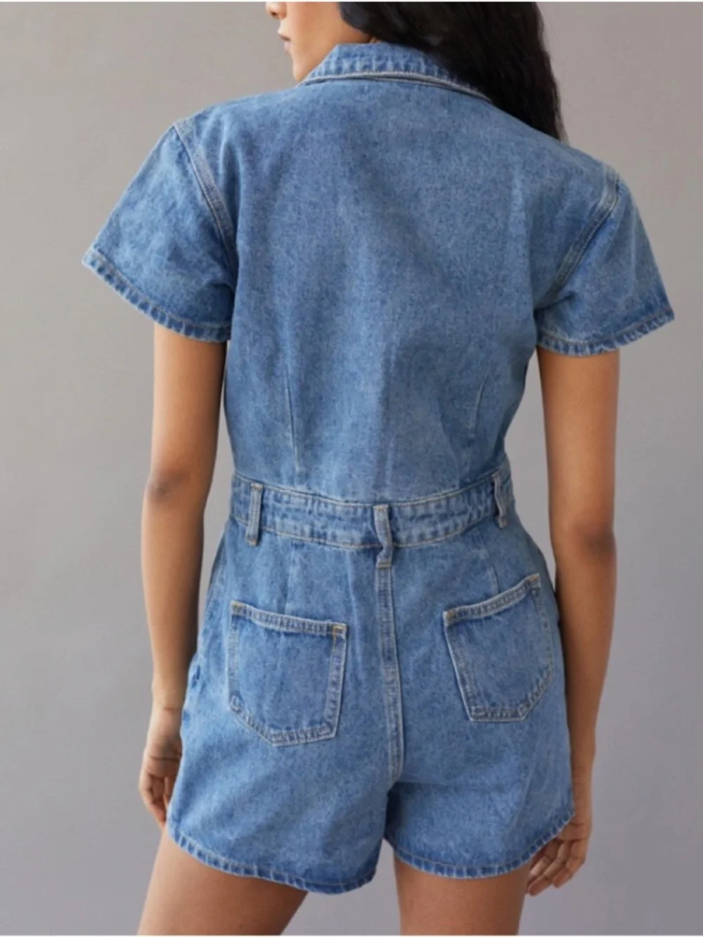Lioness denim shorts romper